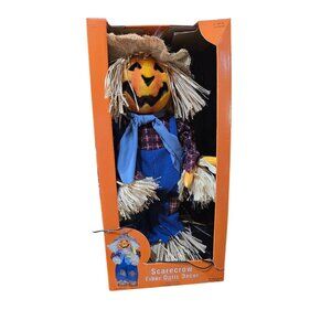 24" Gemmy Fiber Optic Scarecrow Works Great Halloween Fall Decor